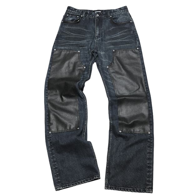 3D Panel Washed Denim Pants 