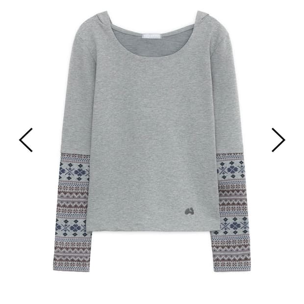 허그유어스킨) Knitted Panel Sleeve Hoodie GR F