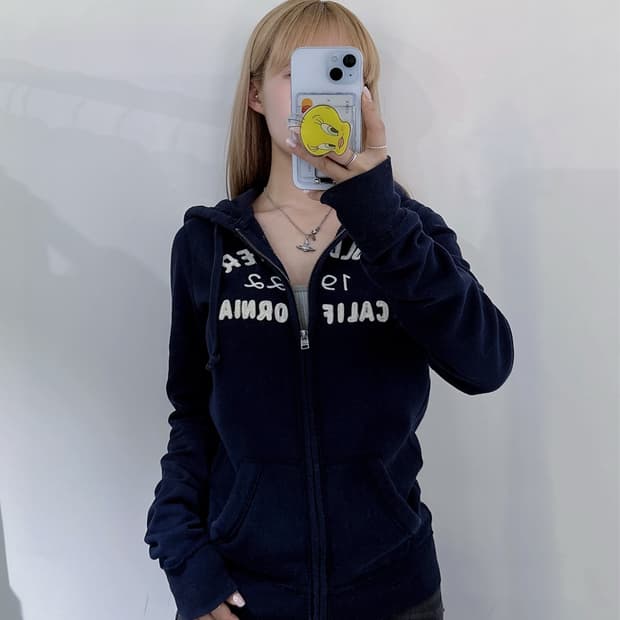 홀리스터 빅로고 네이비 후드집업