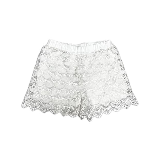 화이트 페어리 레이스 크로셰 반바지 크루빈티지 파우닝133 큐빈 레테