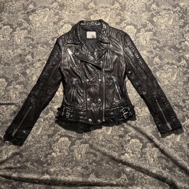 shell natural learher 바이커자켓