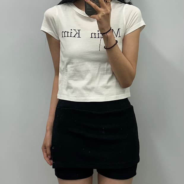 마땡킴 화이트 반팔 티셔츠