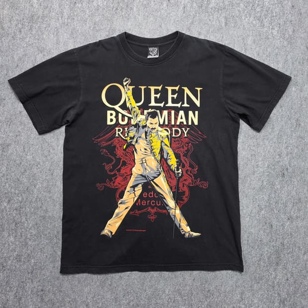 퀸 보헤미안 랩소디 그래픽 빈티지 밴드 반팔티 XL