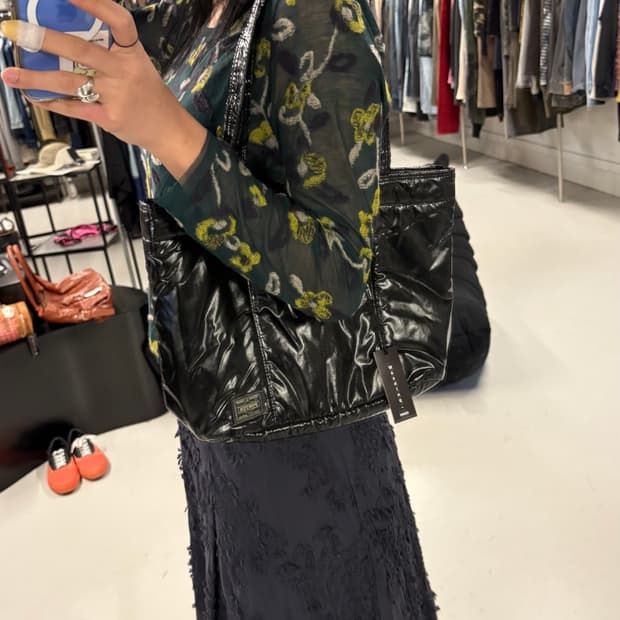 PORTER nylon glossy tote bag 