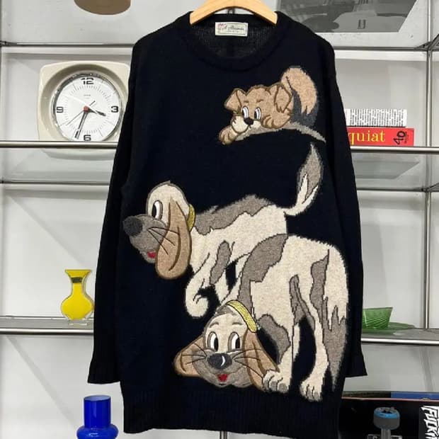 빈티지 강아지 니트