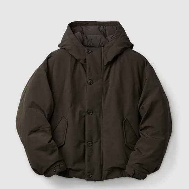 쿠어 버튼 덕 다운 플라이트 봄버 (올리브그린)