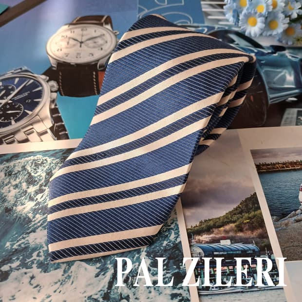 빨질레리 실크 혼방 스트라이프 넥타이 8.4cm A+등급 A19110
