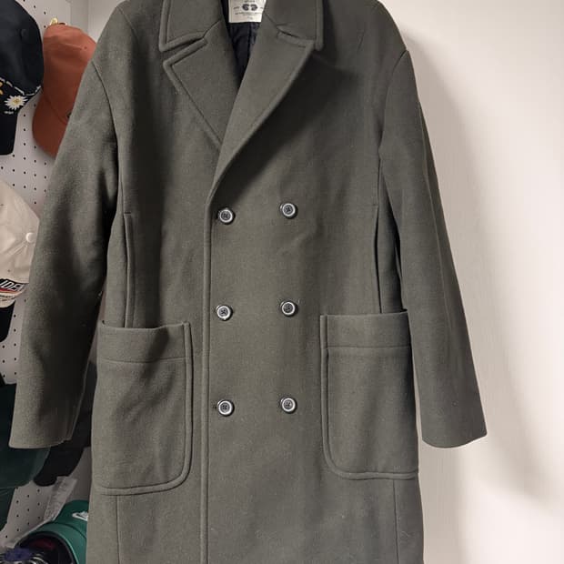 벨리에 울코트 카키 하프코트L