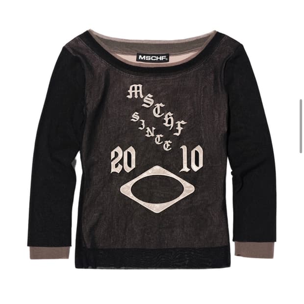 미스치프 보트넥 메쉬탑 블랙 m