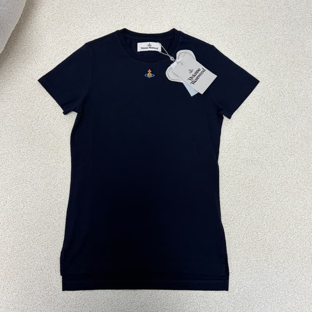 비비안웨스트우드 ORB 페루 코튼 반팔 티셔츠 네이비