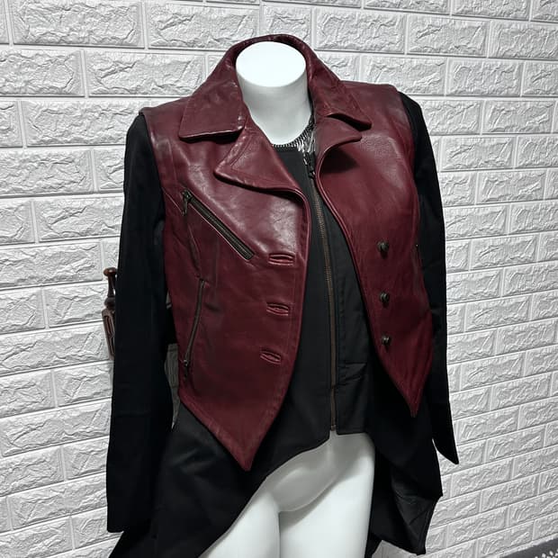 Rag & Bone 레이어드 레더 디테일 코트 자켓