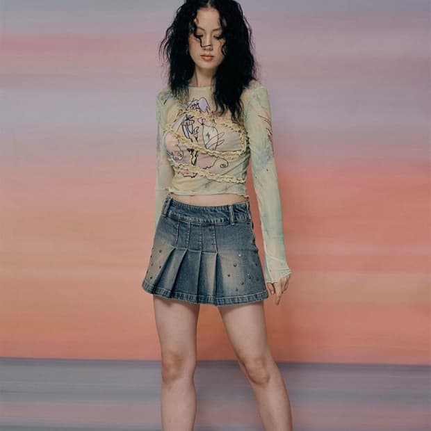 익스파이어드걸 데님 치마 S