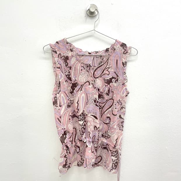 Pink paisley sleeveless top
