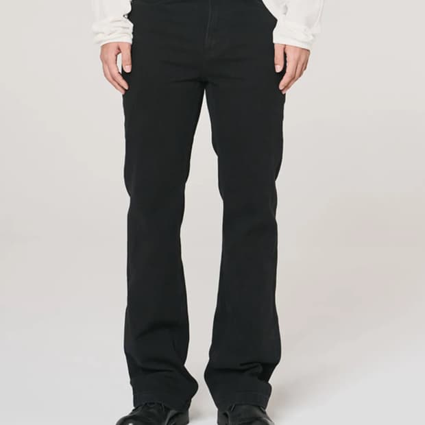 세미플레어 데님 팬츠 블랙