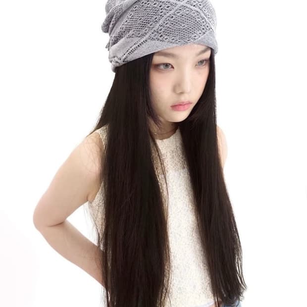 샵페어리 knitted tie-up bandana