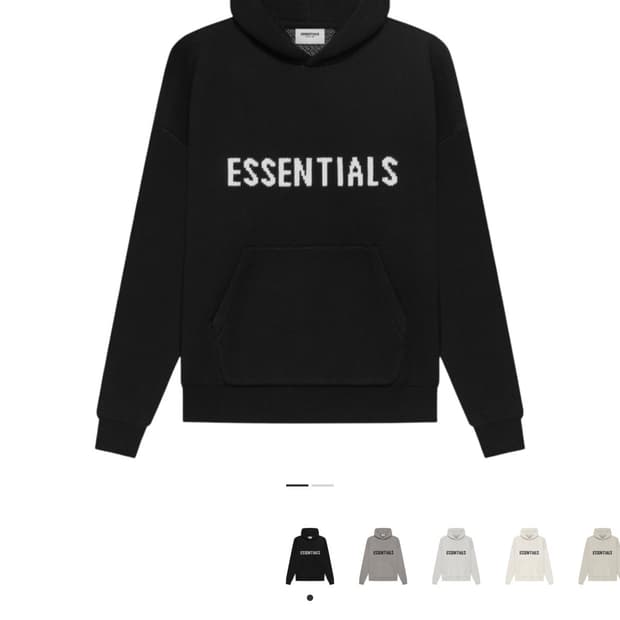 에센셜 니트 후드 블랙 s