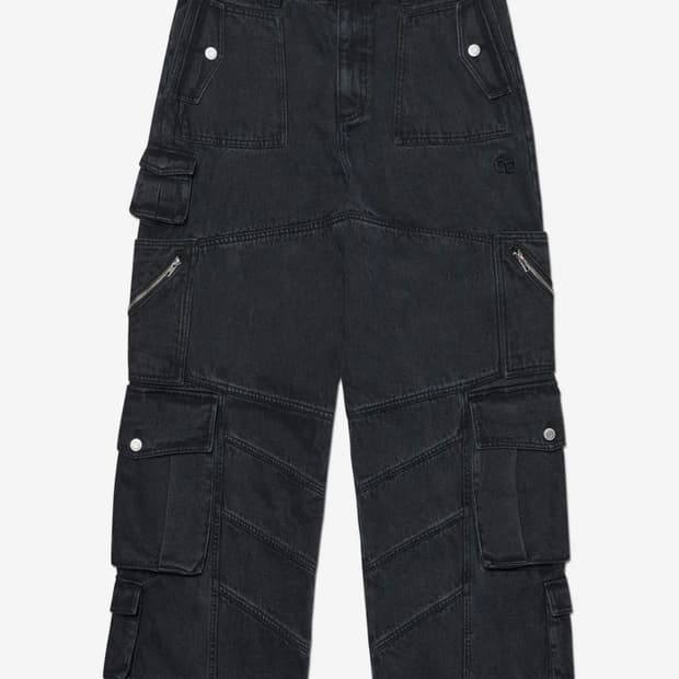 데님 카고 팬츠
