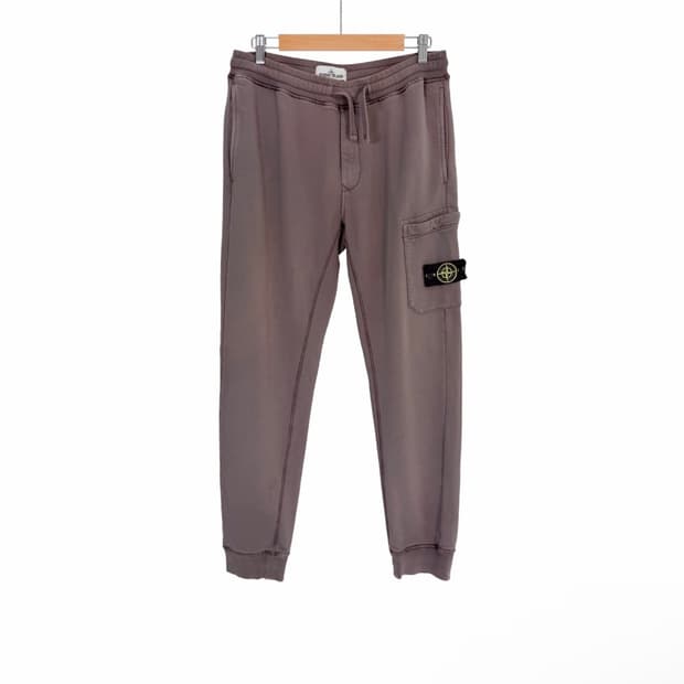 [M] 스톤아일랜드 남성 와펜 패치 카고 트레이닝 스웻 팬츠 스틸 그레이
