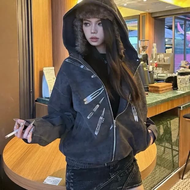 아메리칸 하이스트릿 빈티지 재킷 후드집업