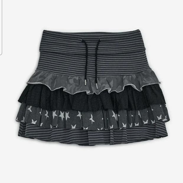 캉캉 레이어드 스커트[차콜]