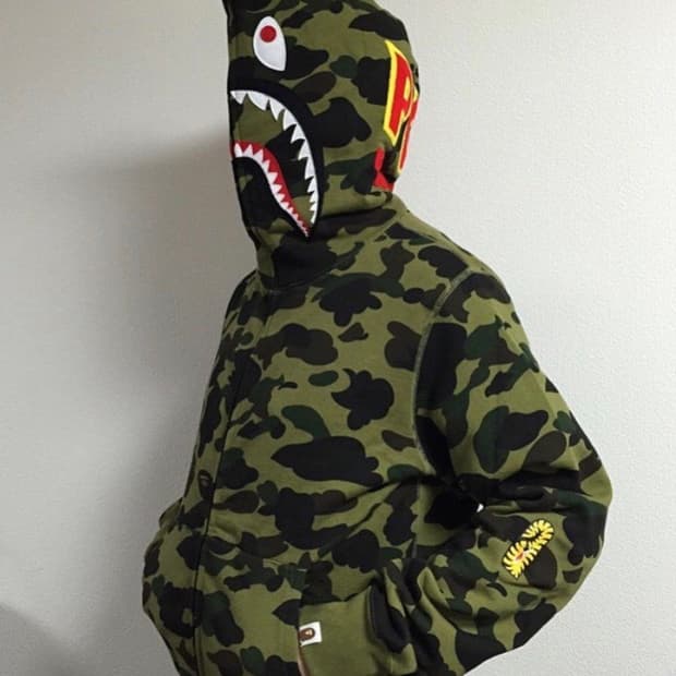 베이프 샤크후드 퍼스트 카모 녹계 3xl