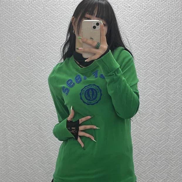 아베크롬비 레트로 빈티지 Y2K 그린 롱슬리브 M C09084