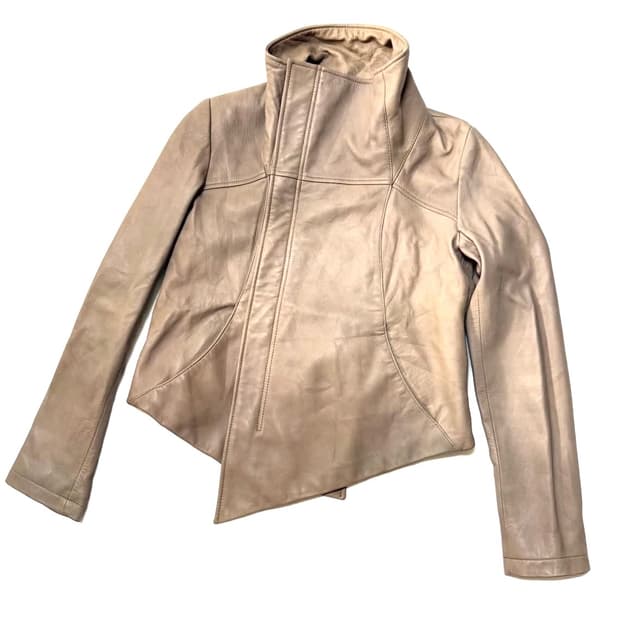 Haille - 하이넥 레더 자켓