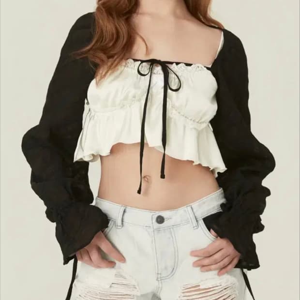 쓰리타임즈 파르페 볼레로 릿가디건쥬얼티가방보헤미안서울트리밍버드