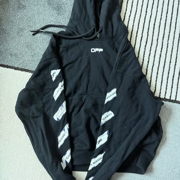 오프화이트 에어포트 후드티