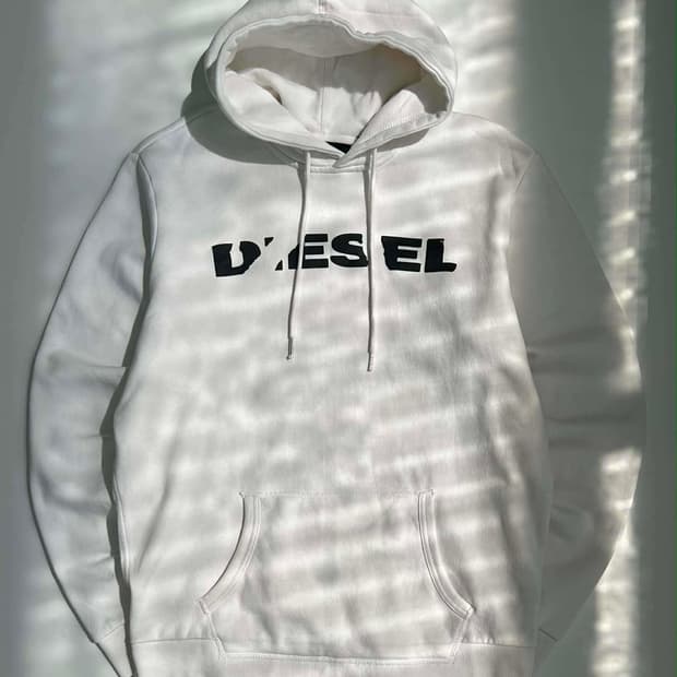 [L] Diesel 디젤 화이트 스웻 셔츠 후드티
