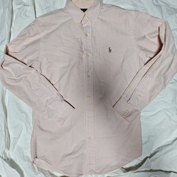 폴로랄프로렌 스트라이프 셔츠 연핑크 S