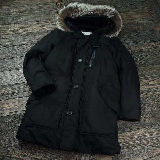 [커스텀멜로우] 폭스퍼 덕다운 야상 패딩 블랙 M17713