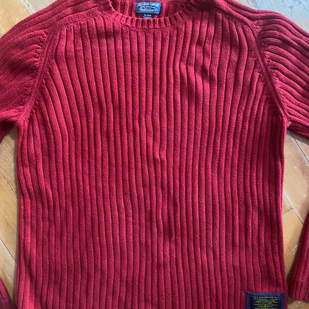 폴로 진 레드 리브 니트 XL (105)