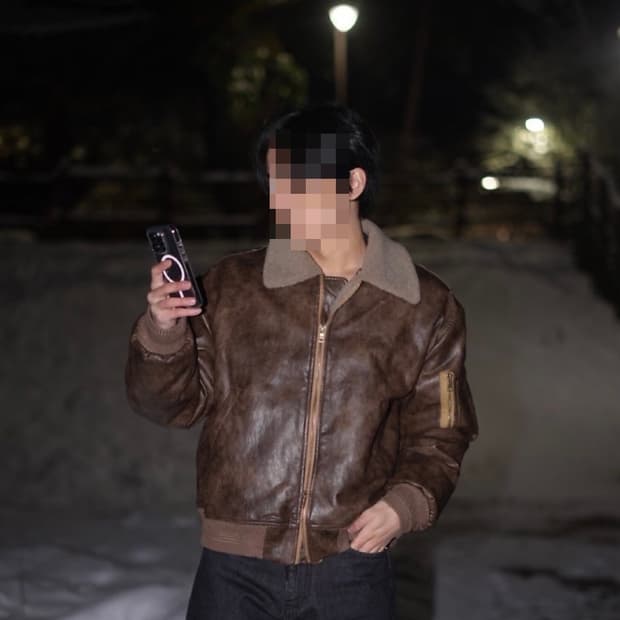 라퍼지스토어 레더 무스탕 빈티지브라운 L