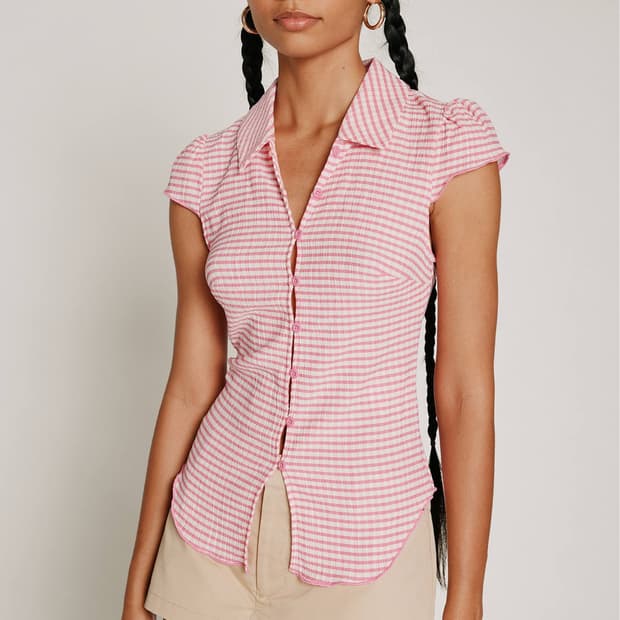 Urban outfitters Gingham Button-Up Shirt