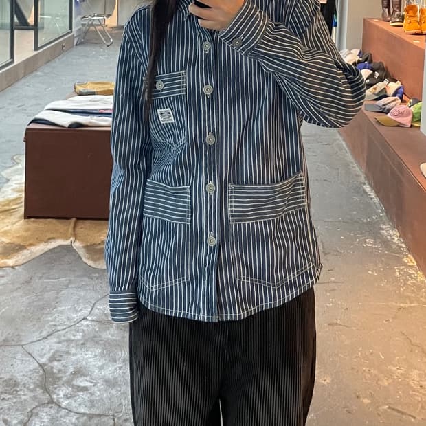 에스피오나지 스트라이프 워크 데님 자켓 H444