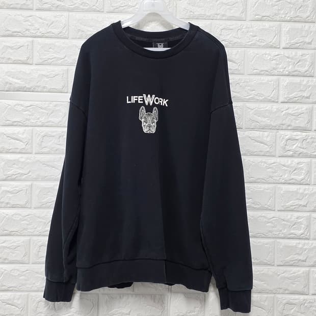 라이프워크 불독 맨투맨 블랙 L