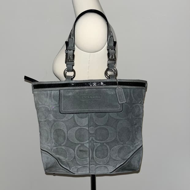 📦Coach gray suede shoulder bag
