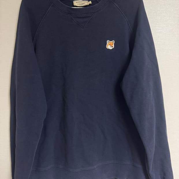 메종키츠네 네이비 폭스헤드 로고 맨투맨 L(L)