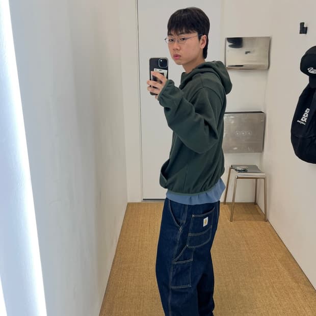 칼하트 wip 싱글니 스미스 블루 린스드