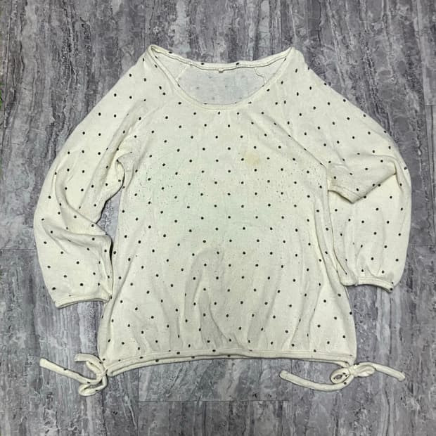 일본빈티지 하구미모리걸 할메카지 도트땡땡이 니트스웨터
