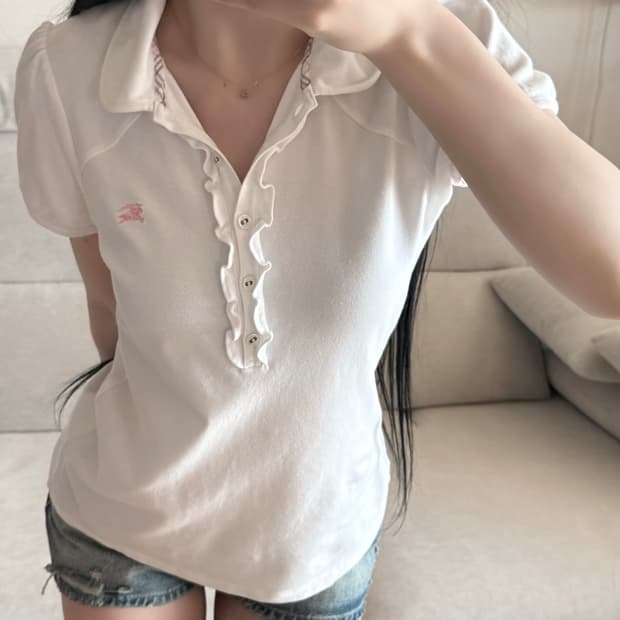 버버리 런던 프릴 블루라벨 딸기우유 화이트 핑크 pk 반팔