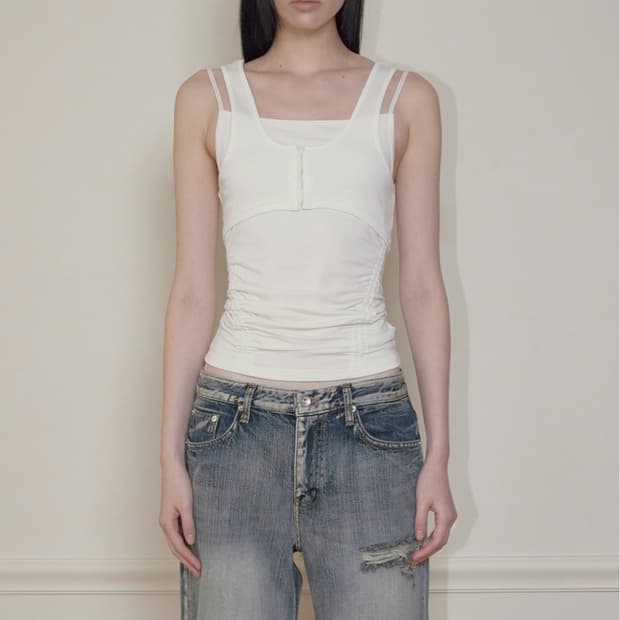 보헤미안서울 DOUBLE LAYER SLEEVELESS, IVORY