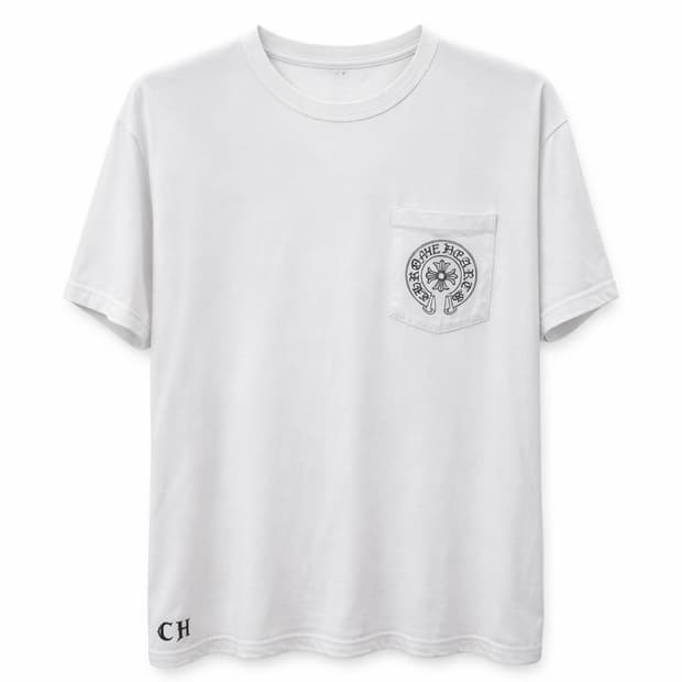 크롬하츠 홀스슈 포켓 반팔티 XL 화이트