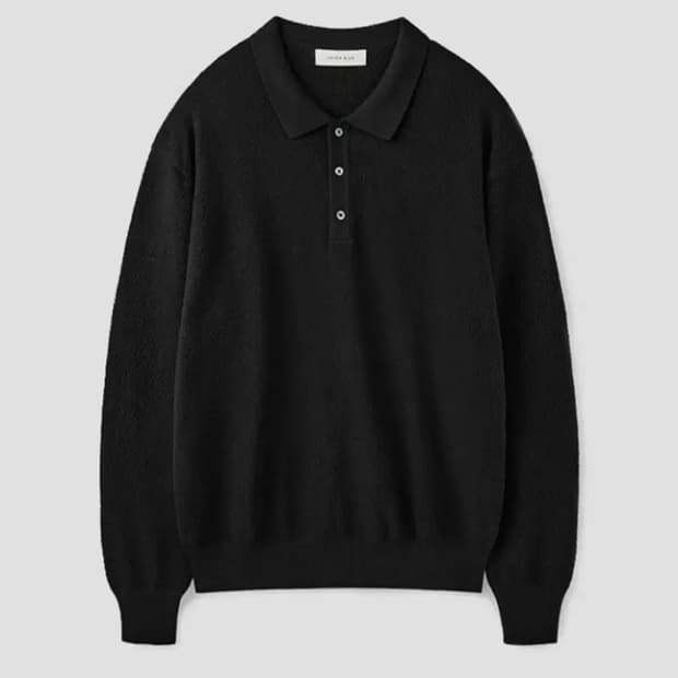 유니온블루 하드트위스트 폴로 니트 블랙 L