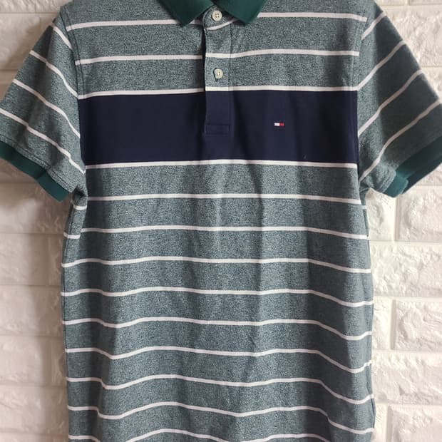 타미힐피거 스트라이프 반팔 폴로티(m)