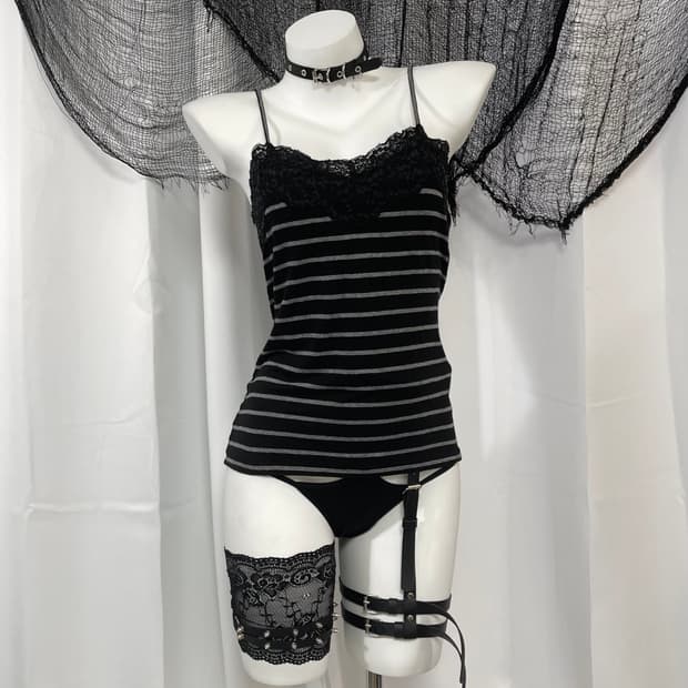 lace stripe sleeveless