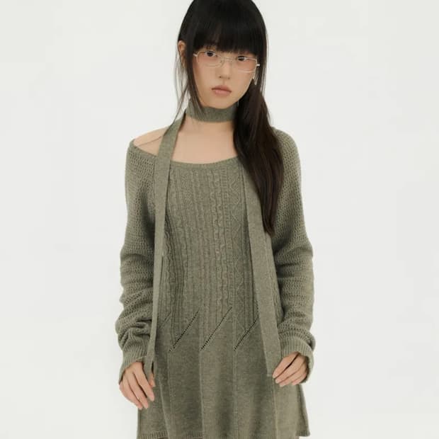 미레코 케이블 니트