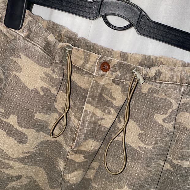 스트링 워싱 카모 카고 팬츠 y2k 아베깔 그런지 핀터