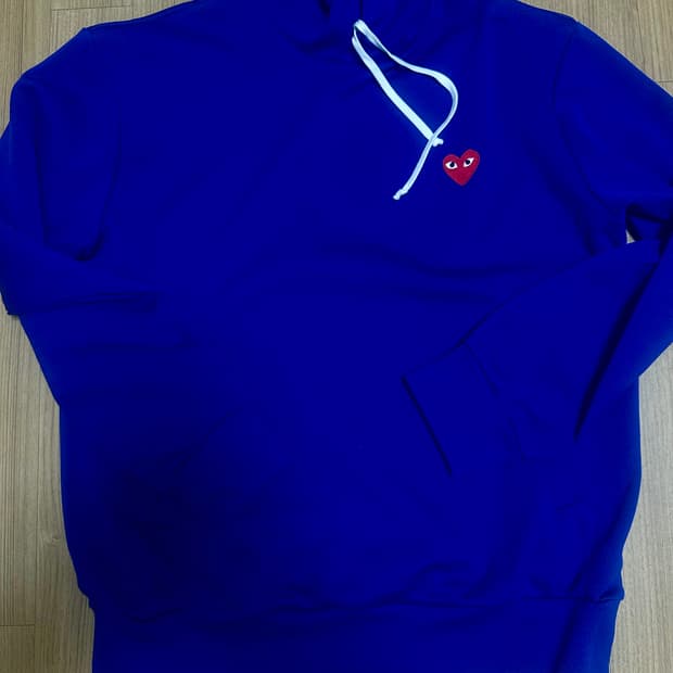 꼼데가르송 블루 후드티 XXL